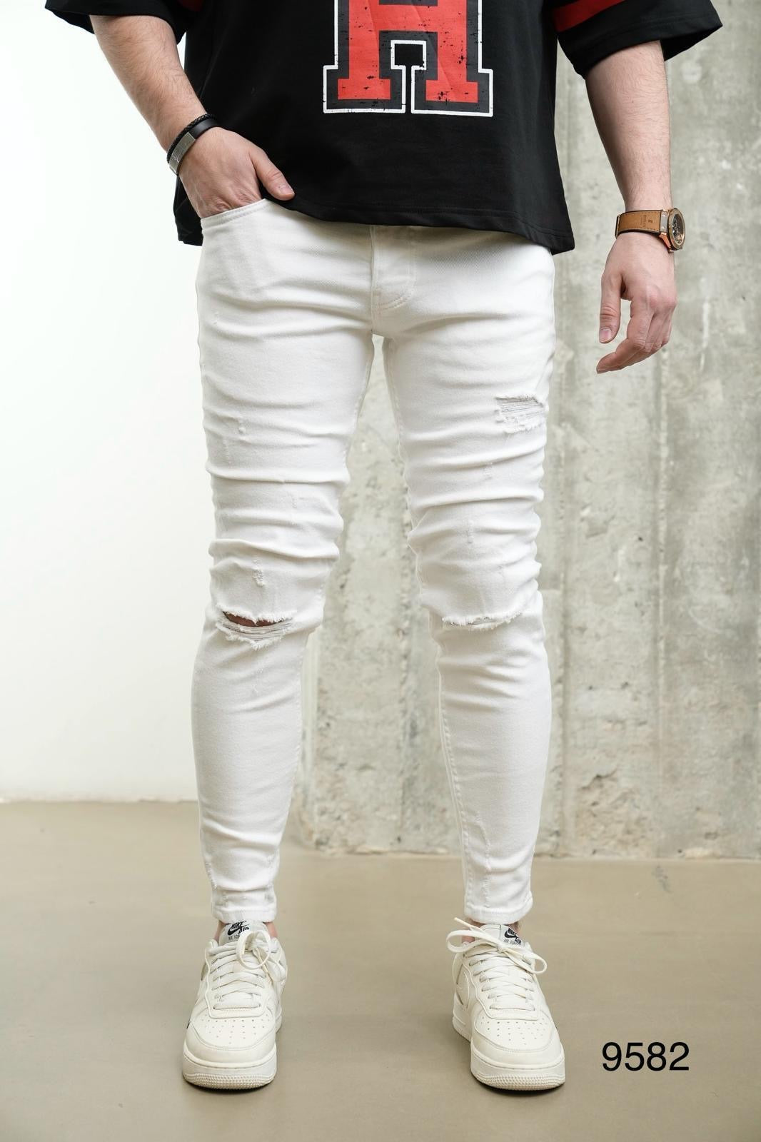 Бели Skinny Fit фармерки