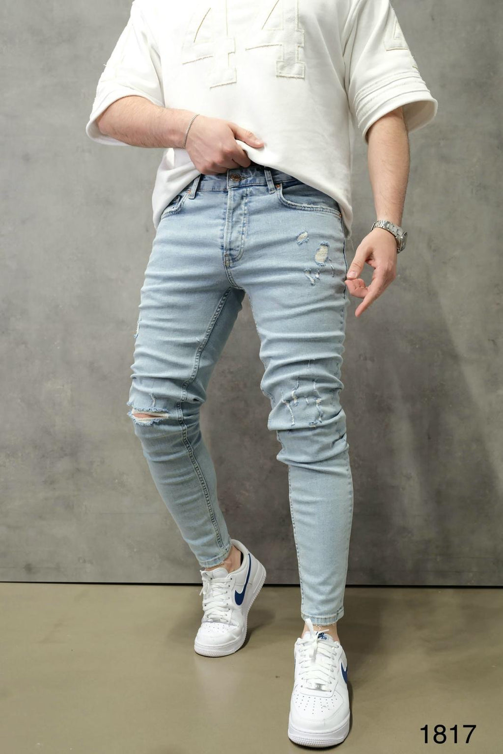 Светло сини Skinny Fit фармерки