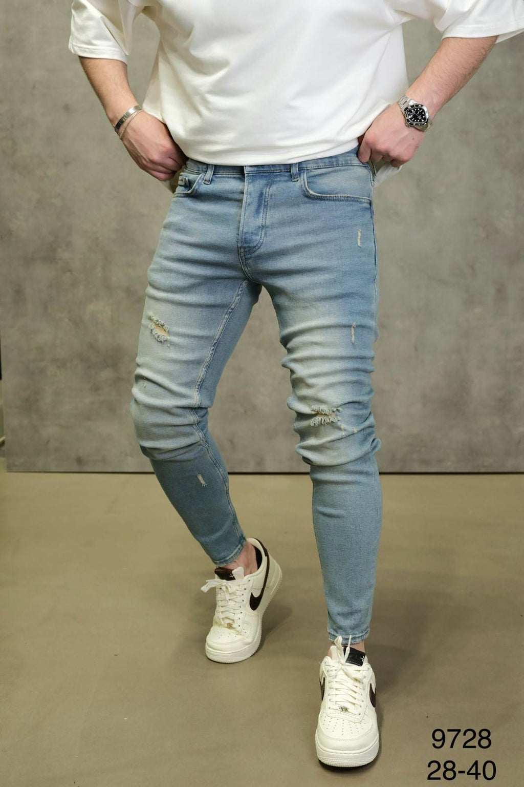 Светло сини Skinny Fit фармерки