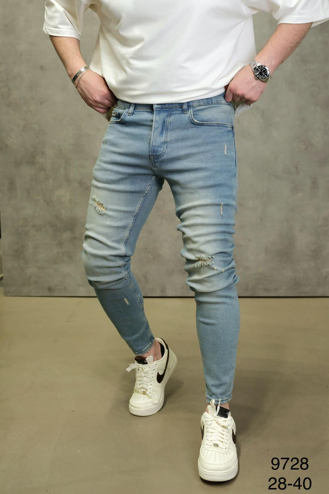 Светло сини Skinny Fit фармерки