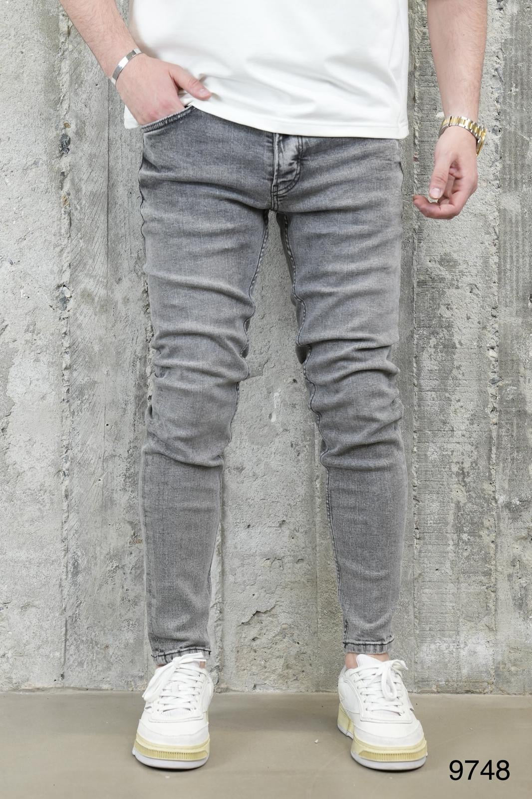 Светло сиви Skinny Fit фармерки