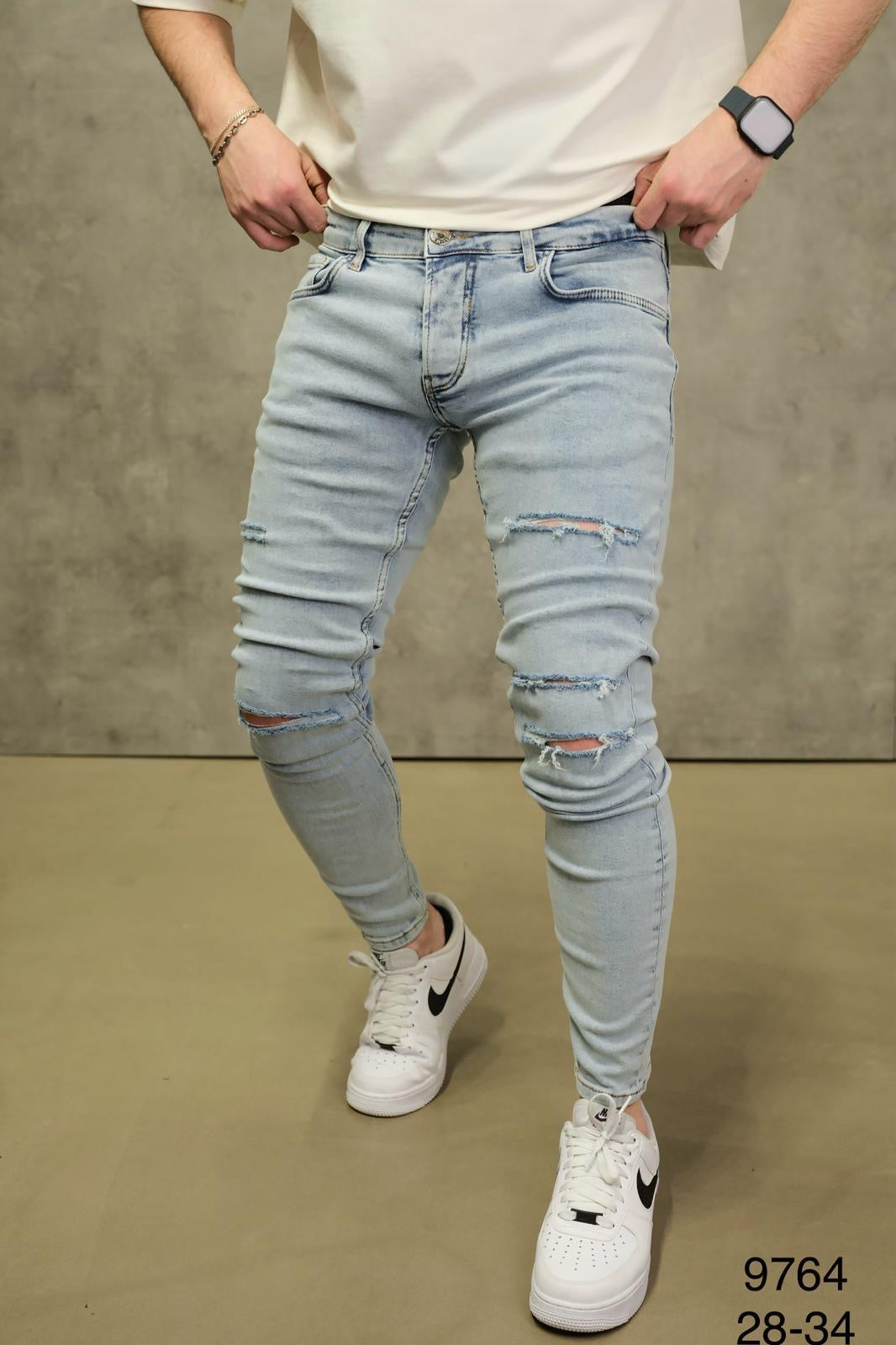 Светло сини Skinny Fit фармерки